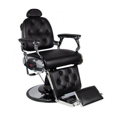 Profesionali barberio kėdė kirpykloms ir grožio salonams GABBIANO PIETRO, juodos spalvos Profesionali barberio kėdė kirpykloms ir grožio salonams GABBIANO PIETRO, juodos spalvos