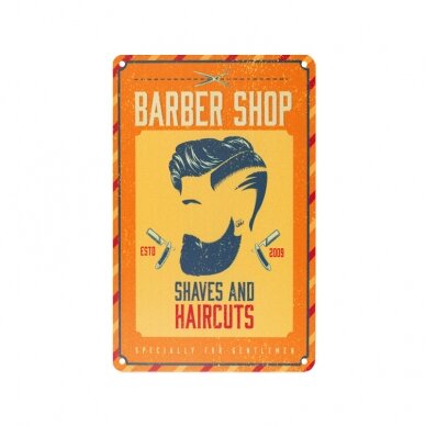 Dekoratyvinė lentelė grožio salonams ir barberių kirpykloms BARBER B056 Dekoratyvinė lentelė grožio salonams ir barberių kirpykloms BARBER B056