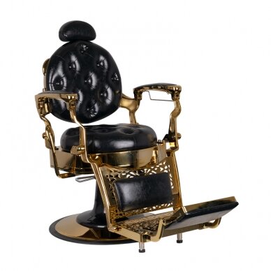 Profesionali barberio kėdė grožio salonams GABBIANO TITO GOLD, juodos spalvos 1 Profesionali barberio kėdė grožio salonams GABBIANO TITO GOLD, juodos spalvos 1