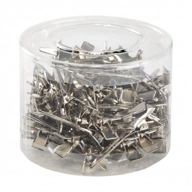 Metaliniai spaustukai E-19, 4,5 cm., 80 vnt. 1 Metaliniai spaustukai E-19, 4,5 cm., 80 vnt. 1