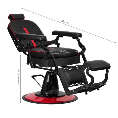 Profesionali barberio kėdė kirpykloms ir grožio salonams GABBIANO DIEGO BLACK 6 Profesionali barberio kėdė kirpykloms ir grožio salonams GABBIANO DIEGO BLACK 6