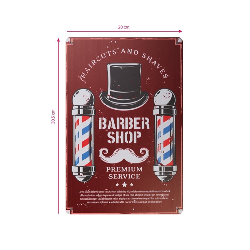 Dekoratyvinė lentelė grožio salonams ir barberių kirpykloms BARBER B030 1 Dekoratyvinė lentelė grožio salonams ir barberių kirpykloms BARBER B030 1