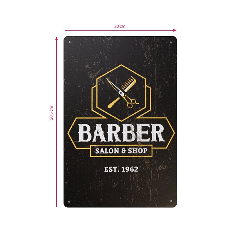 Dekoratyvinė lentelė grožio salonams ir barberių kirpykloms BARBER B035 1 Dekoratyvinė lentelė grožio salonams ir barberių kirpykloms BARBER B035 1