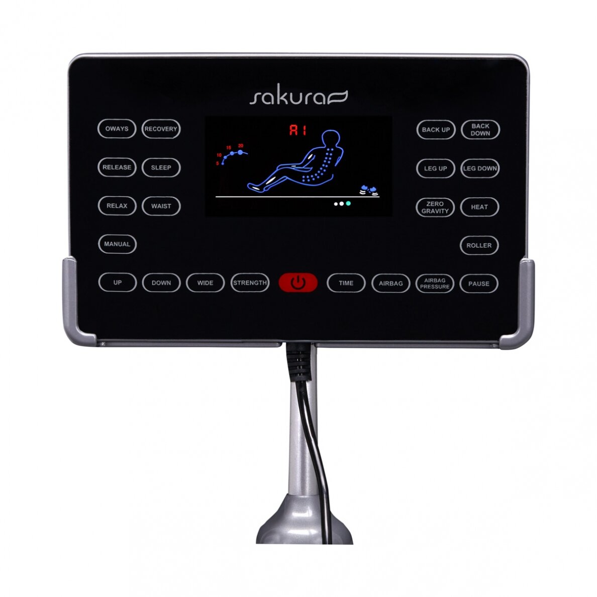 SAKURA COMFORT PLUS 806 kėdė su masažo funkcija ir integruotu Bluetooth, pilkos spalvos 6 SAKURA COMFORT PLUS 806 kėdė su masažo funkcija ir integruotu Bluetooth, pilkos spalvos 6