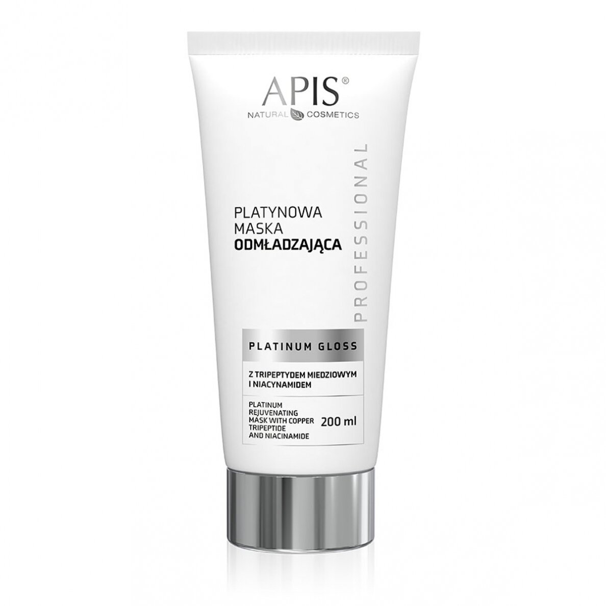 APIS PLATINUM GLOSS jauninanti kaukė su vario tripeptidu ir niacinamidu, 200 ml. APIS PLATINUM GLOSS jauninanti kaukė su vario tripeptidu ir niacinamidu, 200 ml.