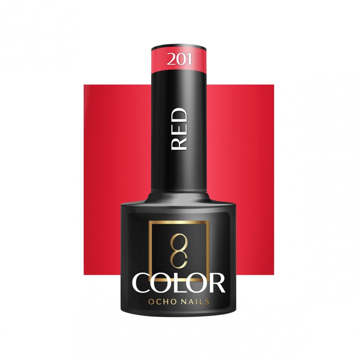 OCHO NAILS ilgalaikis hibridinis nagų lakas manikiūrui RED 201, 5 g.