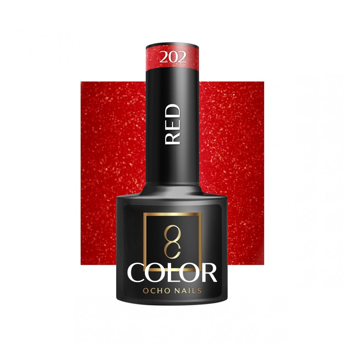 OCHO NAILS ilgalaikis hibridinis nagų lakas manikiūrui RED 202, 5 g. OCHO NAILS ilgalaikis hibridinis nagų lakas manikiūrui RED 202, 5 g.