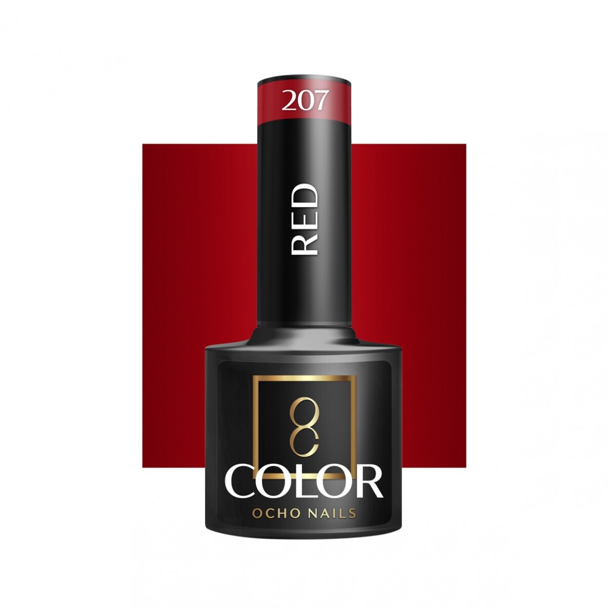 OCHO NAILS ilgalaikis hibridinis nagų lakas manikiūrui RED 207, 5 g. OCHO NAILS ilgalaikis hibridinis nagų lakas manikiūrui RED 207, 5 g.