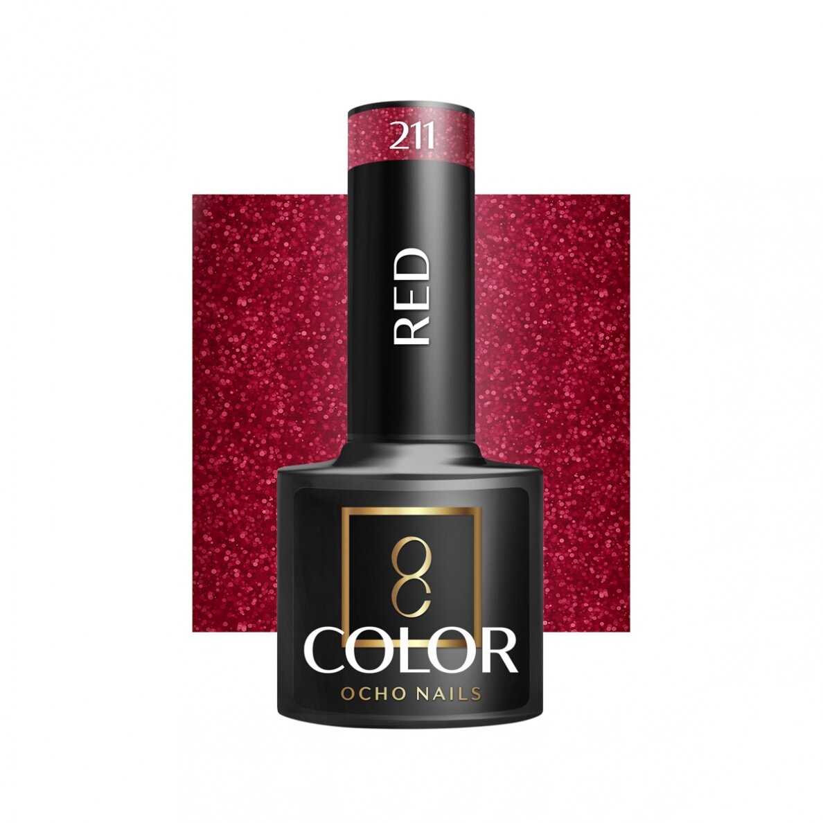 OCHO NAILS ilgalaikis hibridinis nagų lakas manikiūrui RED 211, 5 g. OCHO NAILS ilgalaikis hibridinis nagų lakas manikiūrui RED 211, 5 g.