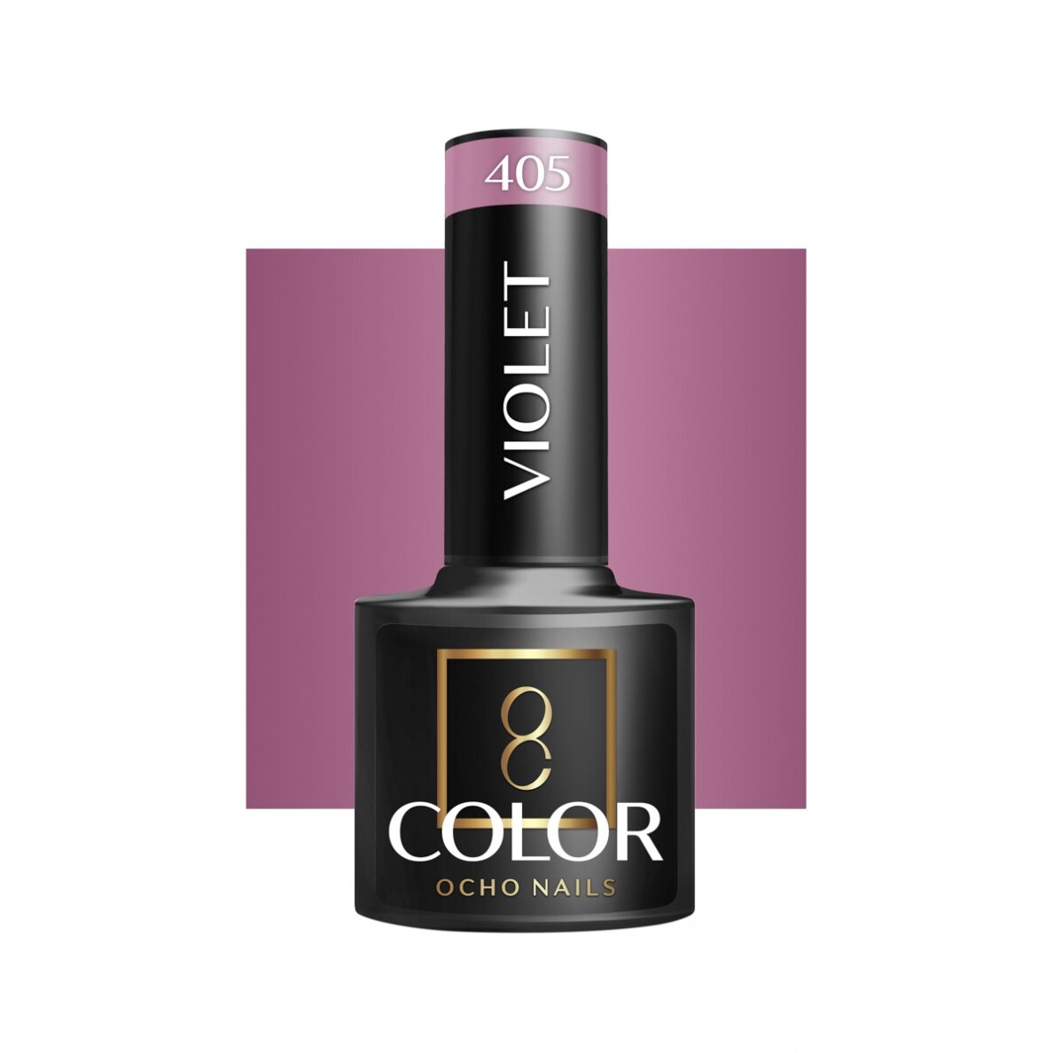 OCHO NAILS ilgalaikis hibridinis nagų lakas manikiūrui VIOLET 405, 5 g. OCHO NAILS ilgalaikis hibridinis nagų lakas manikiūrui VIOLET 405, 5 g.