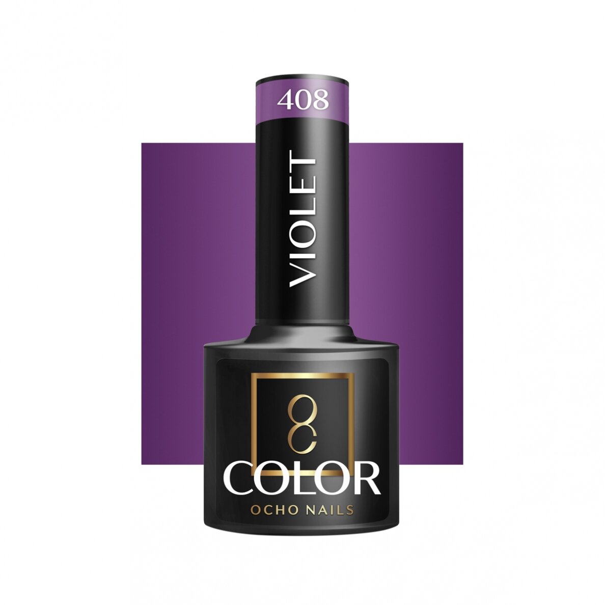OCHO NAILS ilgalaikis hibridinis nagų lakas manikiūrui VIOLET 408, 5 g. OCHO NAILS ilgalaikis hibridinis nagų lakas manikiūrui VIOLET 408, 5 g.
