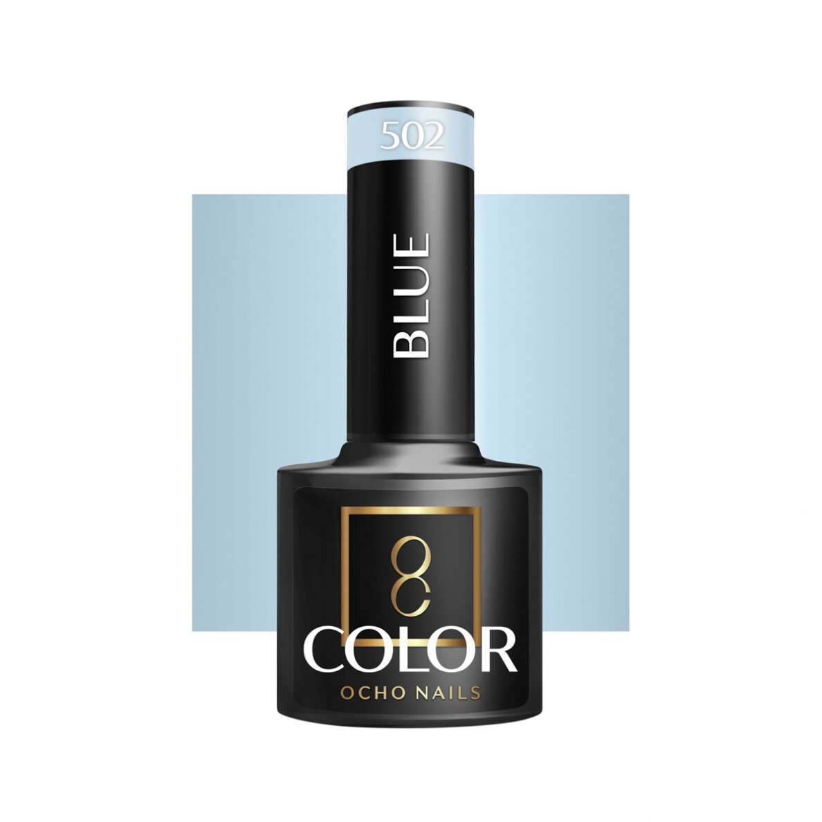 OCHO NAILS ilgalaikis hibridinis nagų lakas manikiūrui BLUE 502, 5 g. OCHO NAILS ilgalaikis hibridinis nagų lakas manikiūrui BLUE 502, 5 g.