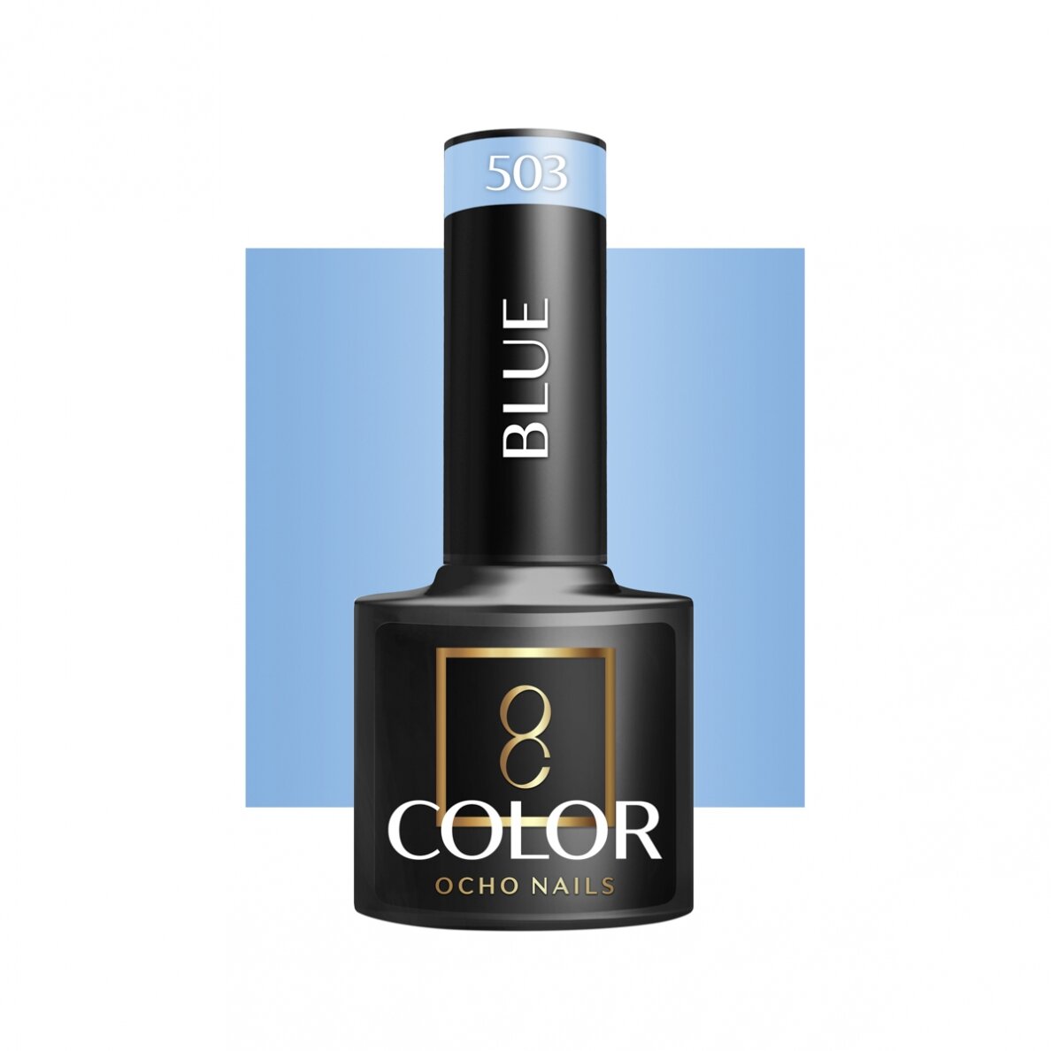 OCHO NAILS ilgalaikis hibridinis nagų lakas manikiūrui BLUE 503, 5 g. OCHO NAILS ilgalaikis hibridinis nagų lakas manikiūrui BLUE 503, 5 g.