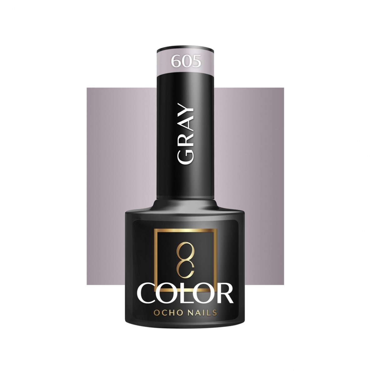 OCHO NAILS ilgalaikis hibridinis nagų lakas manikiūrui GRAY 605, 5 g.