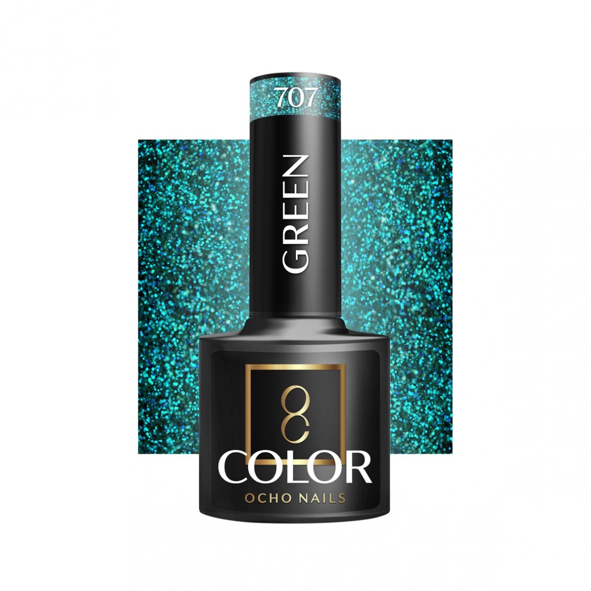 OCHO NAILS ilgalaikis hibridinis nagų lakas manikiūrui GREEN 707, 5 g. OCHO NAILS ilgalaikis hibridinis nagų lakas manikiūrui GREEN 707, 5 g.