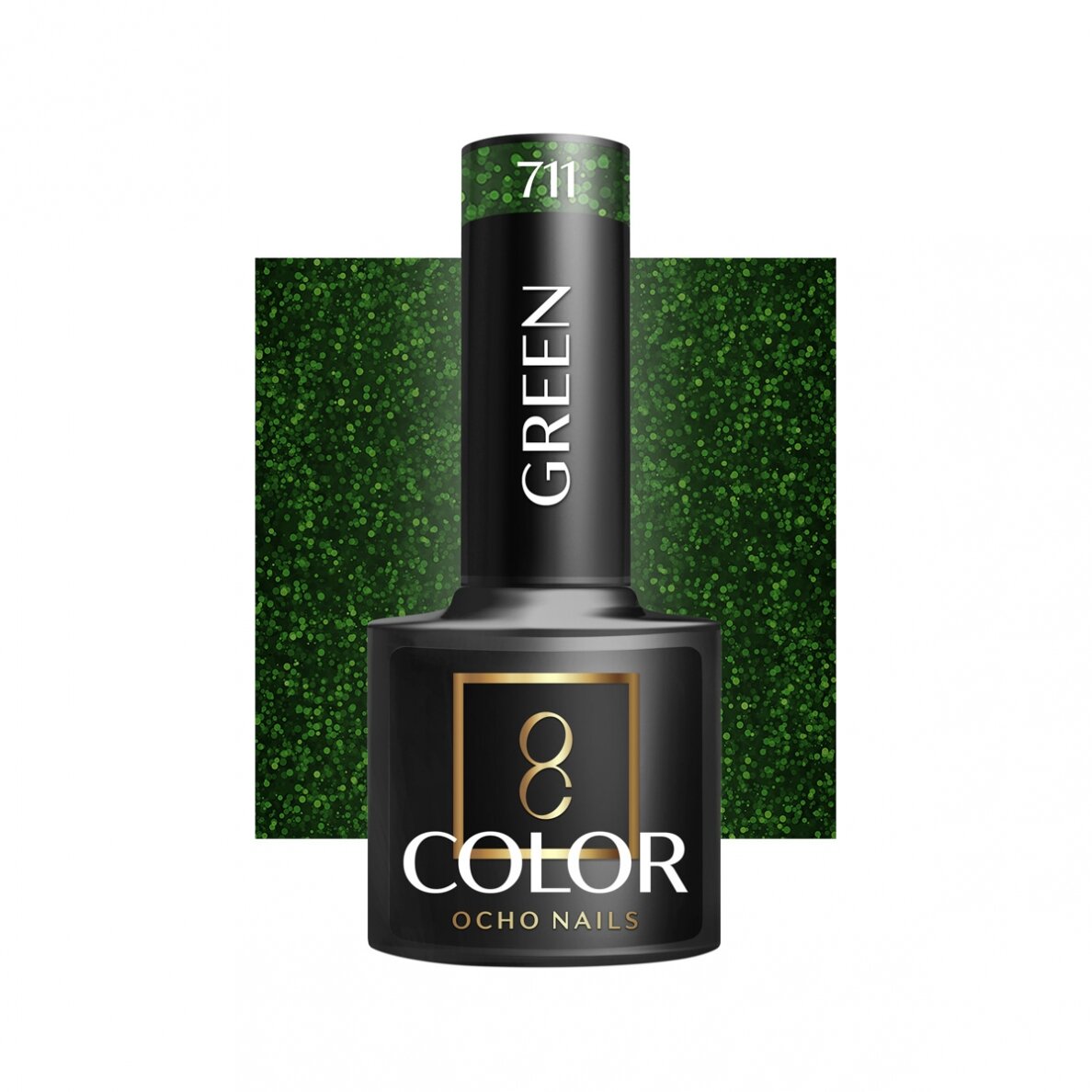 OCHO NAILS ilgalaikis hibridinis nagų lakas manikiūrui GREEN 711, 5 g. OCHO NAILS ilgalaikis hibridinis nagų lakas manikiūrui GREEN 711, 5 g.