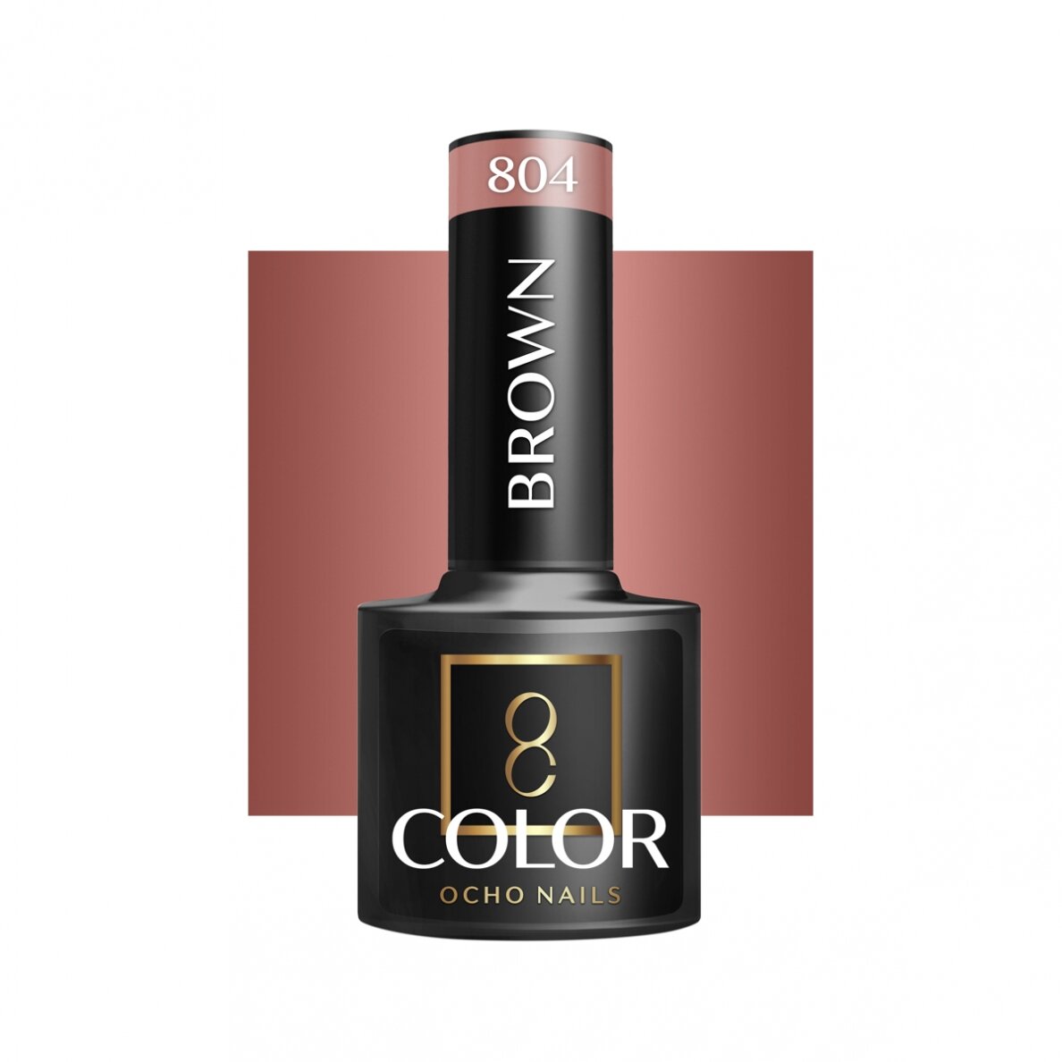 OCHO NAILS ilgalaikis hibridinis nagų lakas manikiūrui BROWN 804, 5 g. OCHO NAILS ilgalaikis hibridinis nagų lakas manikiūrui BROWN 804, 5 g.