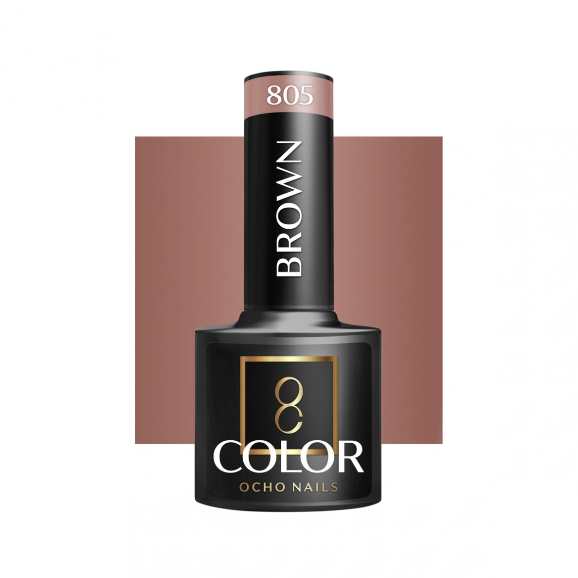 OCHO NAILS ilgalaikis hibridinis nagų lakas manikiūrui BROWN 805, 5 g. OCHO NAILS ilgalaikis hibridinis nagų lakas manikiūrui BROWN 805, 5 g.