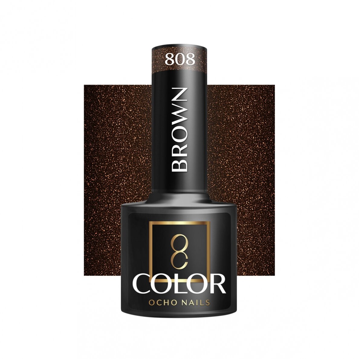 OCHO NAILS ilgalaikis hibridinis nagų lakas manikiūrui BROWN 808, 5 g. OCHO NAILS ilgalaikis hibridinis nagų lakas manikiūrui BROWN 808, 5 g.