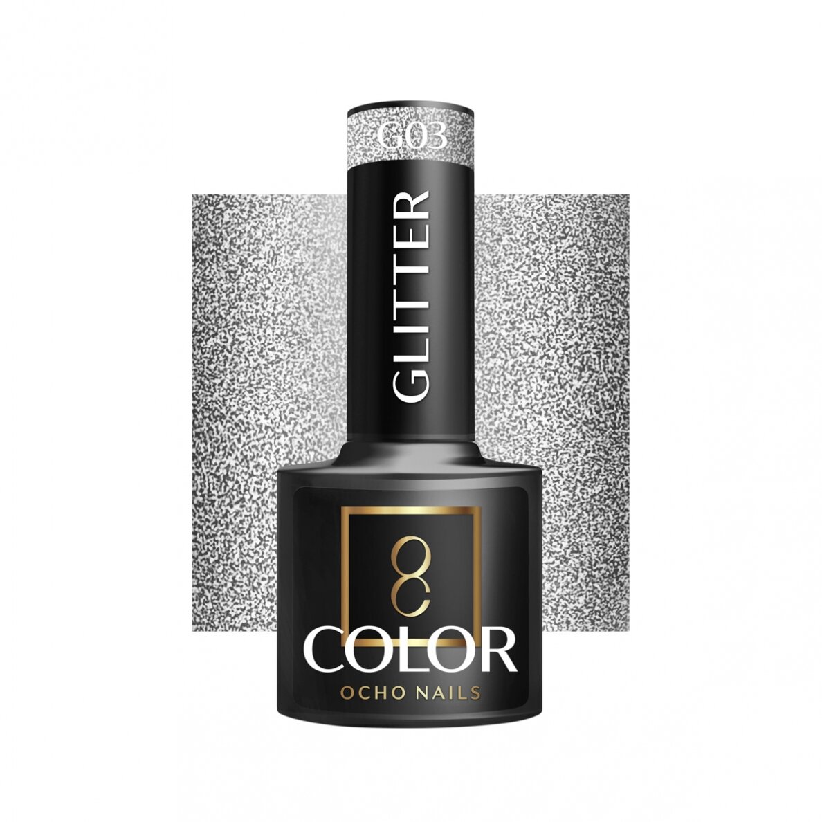OCHO NAILS ilgalaikis hibridinis nagų lakas manikiūrui GLITTER G03, 5 g. OCHO NAILS ilgalaikis hibridinis nagų lakas manikiūrui GLITTER G03, 5 g.