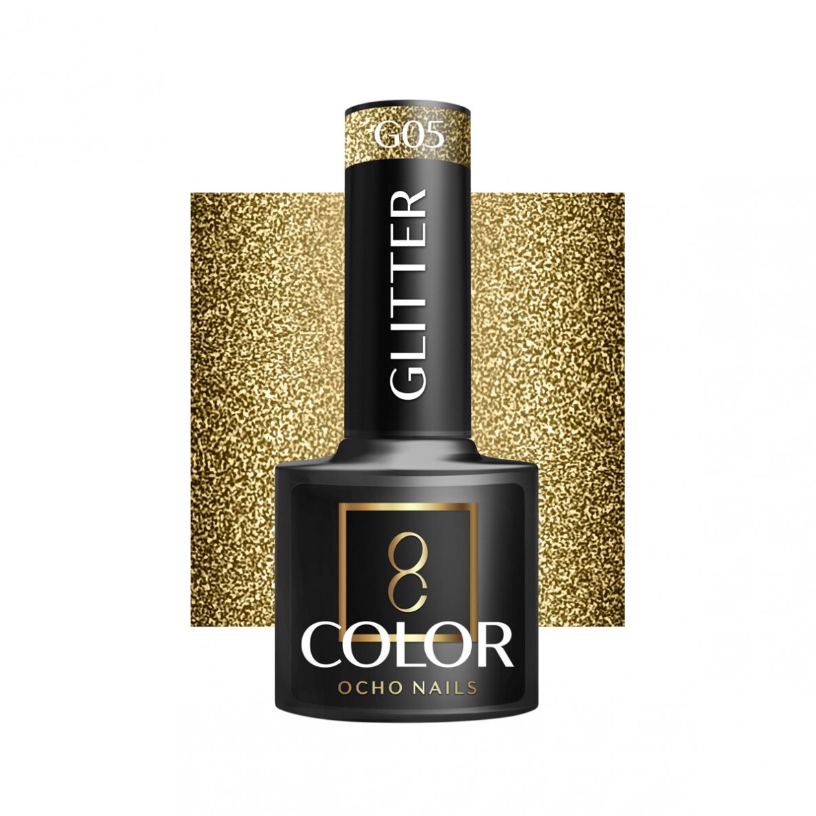 OCHO NAILS ilgalaikis hibridinis nagų lakas manikiūrui GLITTER G05, 5 g. OCHO NAILS ilgalaikis hibridinis nagų lakas manikiūrui GLITTER G05, 5 g.
