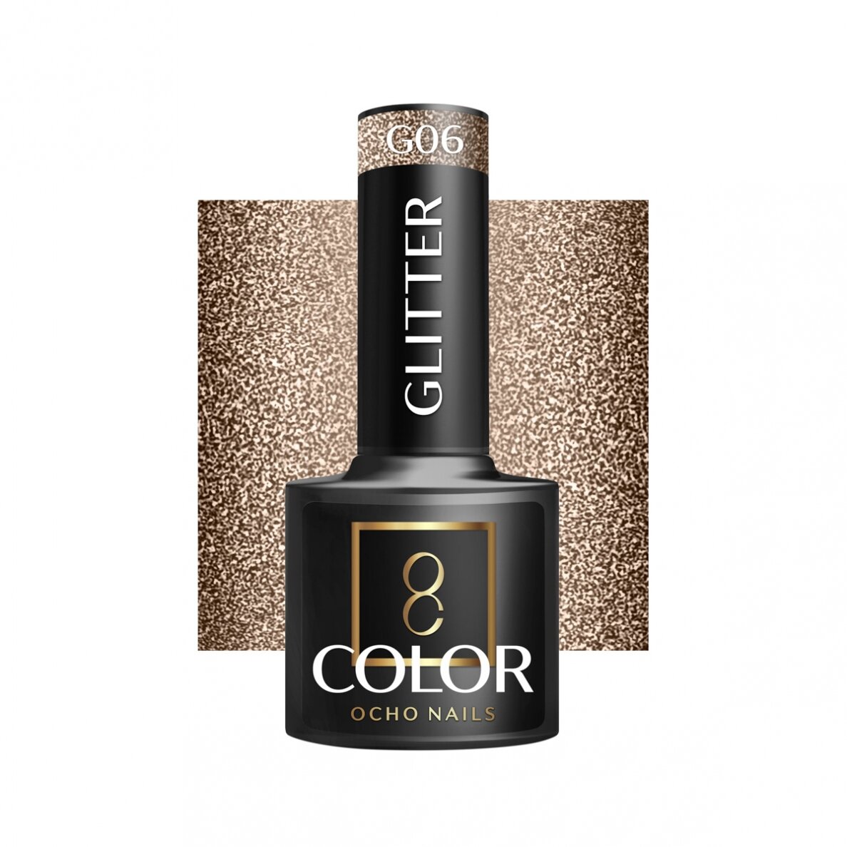 OCHO NAILS ilgalaikis hibridinis nagų lakas manikiūrui GLITTER G06, 5 g. OCHO NAILS ilgalaikis hibridinis nagų lakas manikiūrui GLITTER G06, 5 g.