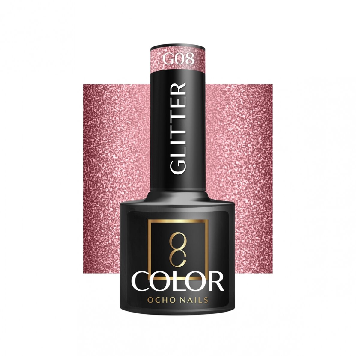 OCHO NAILS ilgalaikis hibridinis nagų lakas manikiūrui GLITTER G08, 5 g. OCHO NAILS ilgalaikis hibridinis nagų lakas manikiūrui GLITTER G08, 5 g.