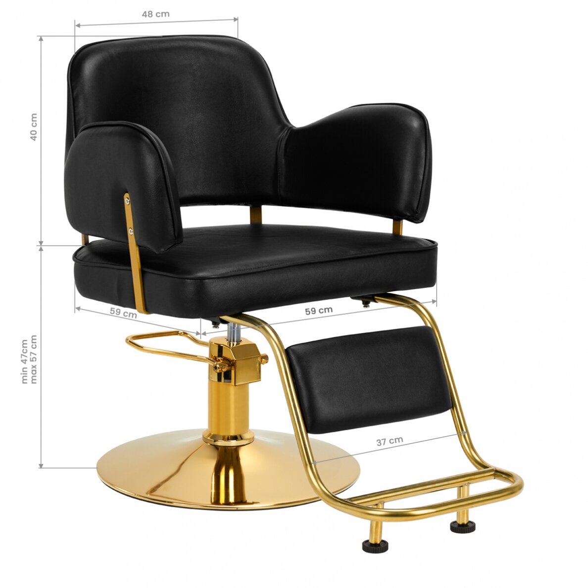 Profesionali kirpyklos kėdė grožio salonams LINZ GOLD, juodos spalvos 8 Profesionali kirpyklos kėdė grožio salonams LINZ GOLD, juodos spalvos 8