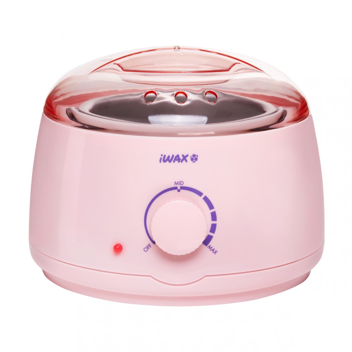 Profesionalus vaško šildytuvas skardinėms ir granulėms IWAX 100 400ML 100W, rožinės spalvos Profesionalus vaško šildytuvas skardinėms ir granulėms IWAX 100 400ML 100W, rožinės spalvos