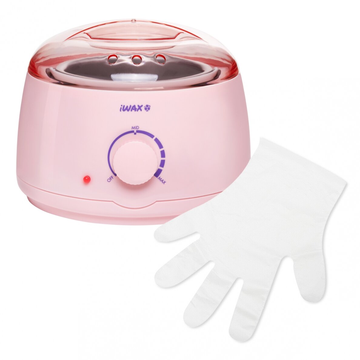 Profesionalus vaško šildytuvas skardinėms ir granulėms IWAX 100 400ML 100W, rožinės spalvos 6