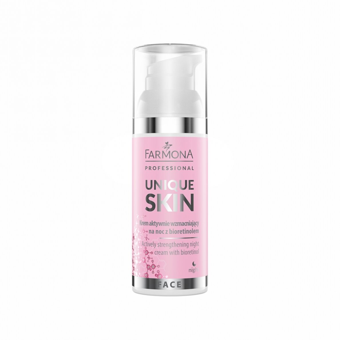 FARMONA UNIQUE SKIN aktyvus stiprinantis naktinis veido kremas su bioretinoliu, 50 ml. FARMONA UNIQUE SKIN aktyvus stiprinantis naktinis veido kremas su bioretinoliu, 50 ml.