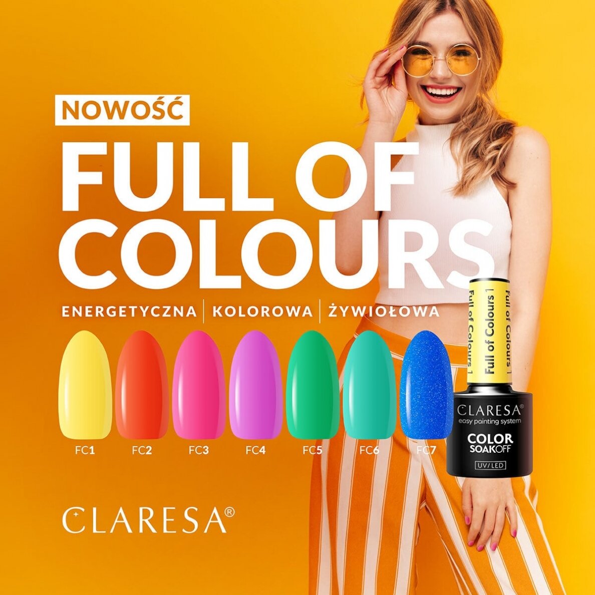 CLARESA ilgalaikis hibridinis nagų lakas FUUL OF COLOURS 3, 5 gr. 2