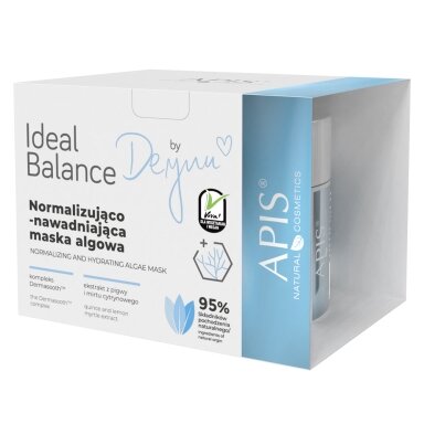 APIS IDEAL BALANCE By Deynn normalizuojanti ir odą drėkinamoji alginatinė dumblių kaukė veido odai, 100 g. APIS IDEAL BALANCE By Deynn normalizuojanti ir odą drėkinamoji alginatinė dumblių kaukė veido odai, 100 g.