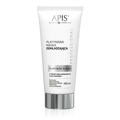 APIS PLATINUM GLOSS jauninanti kaukė su vario tripeptidu ir niacinamidu, 200 ml. APIS PLATINUM GLOSS jauninanti kaukė su vario tripeptidu ir niacinamidu, 200 ml.