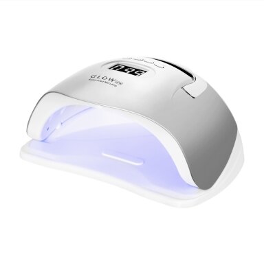 Profesionali UV/LED nagų lempa manikiūrui GLOW F2 SP 220W, sidabrinės spalvos Profesionali UV/LED nagų lempa manikiūrui GLOW F2 SP 220W, sidabrinės spalvos