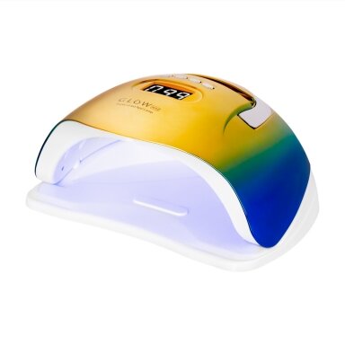 Profesionali UV/LED nagų lempa manikiūrui GLOW F2 ZN 220W, auksinės/mėlynos spalvos Profesionali UV/LED nagų lempa manikiūrui GLOW F2 ZN 220W, auksinės/mėlynos spalvos