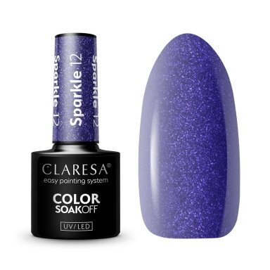 CLARESA ilgalaikis hibridinis nagų lakas SPARKLE 12, 5 g. CLARESA ilgalaikis hibridinis nagų lakas SPARKLE 12, 5 g.