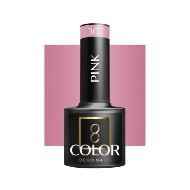 OCHO NAILS ilgalaikis hibridinis nagų lakas manikiūrui PINK 307, 5 g. OCHO NAILS ilgalaikis hibridinis nagų lakas manikiūrui PINK 307, 5 g.