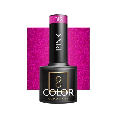 OCHO NAILS ilgalaikis hibridinis nagų lakas manikiūrui PINK 312, 5 g.