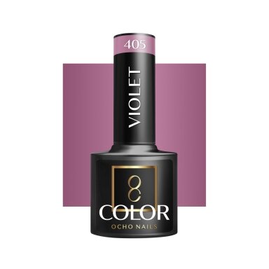 OCHO NAILS ilgalaikis hibridinis nagų lakas manikiūrui VIOLET 405, 5 g. OCHO NAILS ilgalaikis hibridinis nagų lakas manikiūrui VIOLET 405, 5 g.