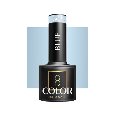 OCHO NAILS ilgalaikis hibridinis nagų lakas manikiūrui BLUE 502, 5 g.