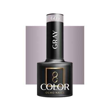 OCHO NAILS ilgalaikis hibridinis nagų lakas manikiūrui GRAY 605, 5 g. OCHO NAILS ilgalaikis hibridinis nagų lakas manikiūrui GRAY 605, 5 g.