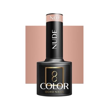 OCHO NAILS ilgalaikis hibridinis nagų lakas manikiūrui NUDE N02, 5 g.