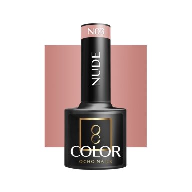 OCHO NAILS ilgalaikis hibridinis nagų lakas manikiūrui NUDE N03, 5 g. OCHO NAILS ilgalaikis hibridinis nagų lakas manikiūrui NUDE N03, 5 g.