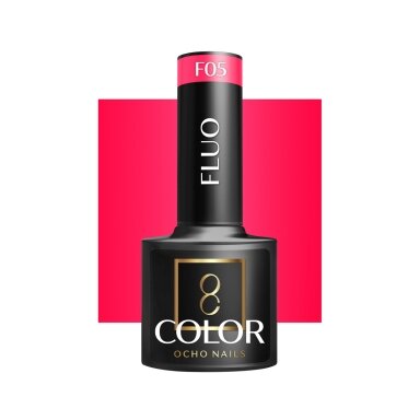 OCHO NAILS ilgalaikis hibridinis nagų lakas manikiūrui FLUO FO5, 5 g.
