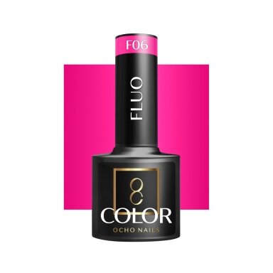 OCHO NAILS ilgalaikis hibridinis nagų lakas manikiūrui FLUO F06, 5 g. OCHO NAILS ilgalaikis hibridinis nagų lakas manikiūrui FLUO F06, 5 g.