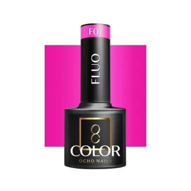 OCHO NAILS ilgalaikis hibridinis nagų lakas manikiūrui FLUO F07, 5 g. OCHO NAILS ilgalaikis hibridinis nagų lakas manikiūrui FLUO F07, 5 g.