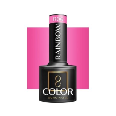 OCHO NAILS ilgalaikis hibridinis nagų lakas manikiūrui RAINBOW R06, 5 g. OCHO NAILS ilgalaikis hibridinis nagų lakas manikiūrui RAINBOW R06, 5 g.