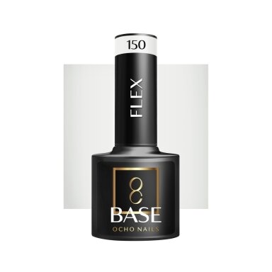 OCHO NAILS ilgalaikė hibridinė gelinio lakavimo bazė FLEX 150, 5 g. OCHO NAILS ilgalaikė hibridinė gelinio lakavimo bazė FLEX 150, 5 g.