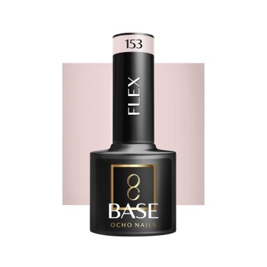 OCHO NAILS ilgalaikė hibridinė gelinio lakavimo bazė FLEX 153, 5 g. OCHO NAILS ilgalaikė hibridinė gelinio lakavimo bazė FLEX 153, 5 g.